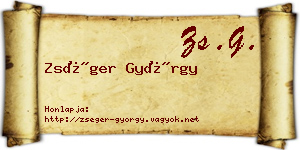 Zséger György névjegykártya